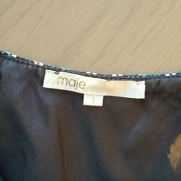 🌟 HOST PICK Maje blue jacquard dress Size 1 - Picture 6 of 13